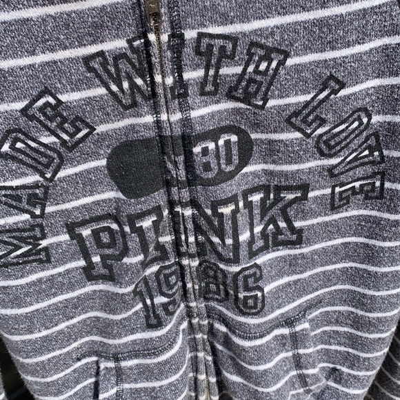 Pink Victoria Secret Zip Up Sweatshirt Hoodie SzSP - Picture 2 of 8